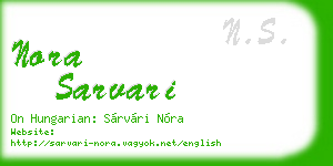 nora sarvari business card